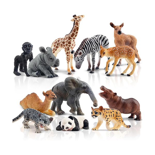 Toymany 12PCS Forest Animals Baby Figurines